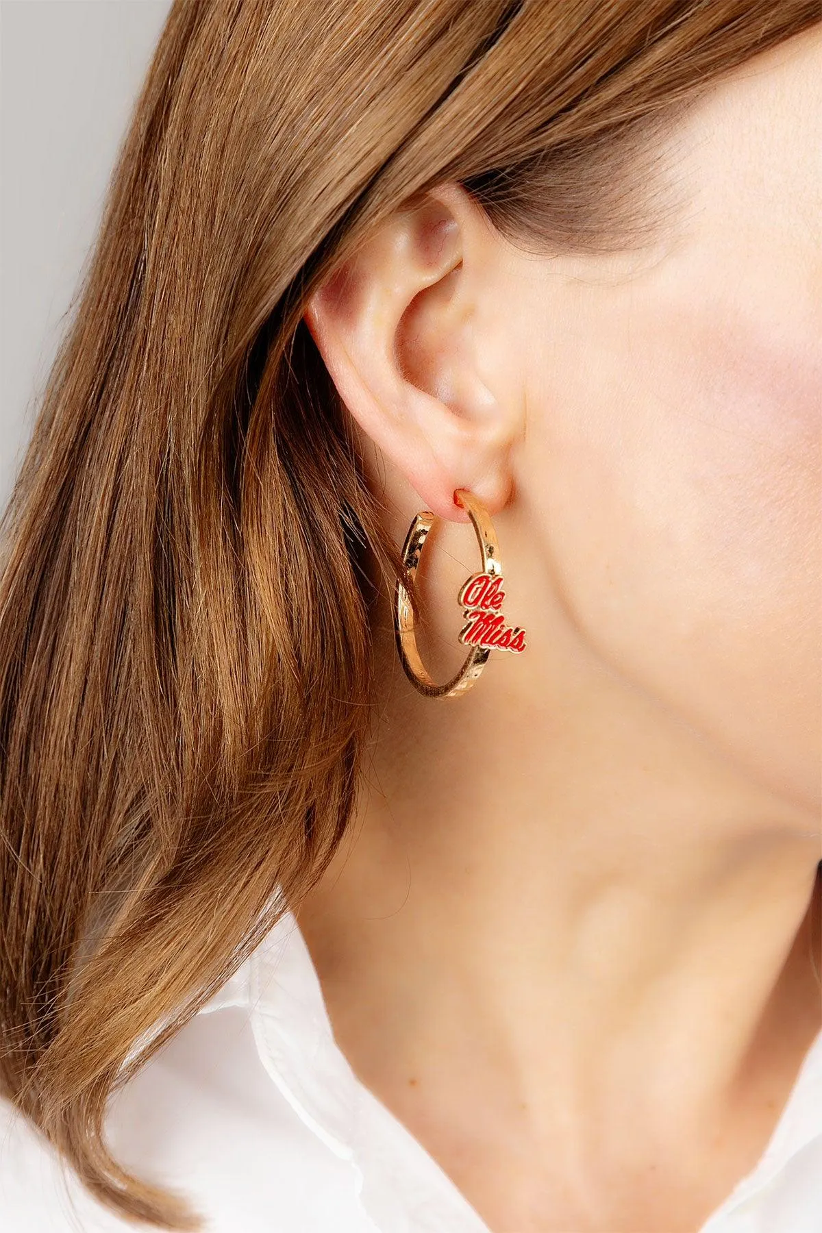 Ole Miss Rebels Enamel Logo Hoop Earrings - FINAL SALE sold by Canvas Style product image thumbnail 2
