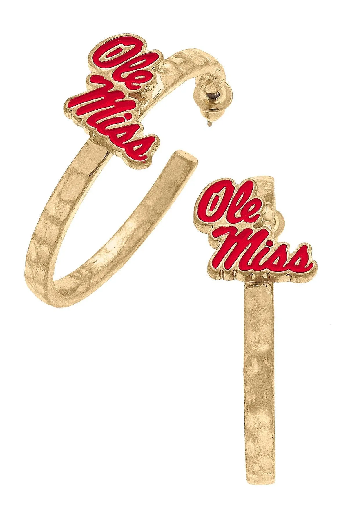 Ole Miss Rebels Enamel Logo Hoop Earrings - FINAL SALE sold by Canvas Style