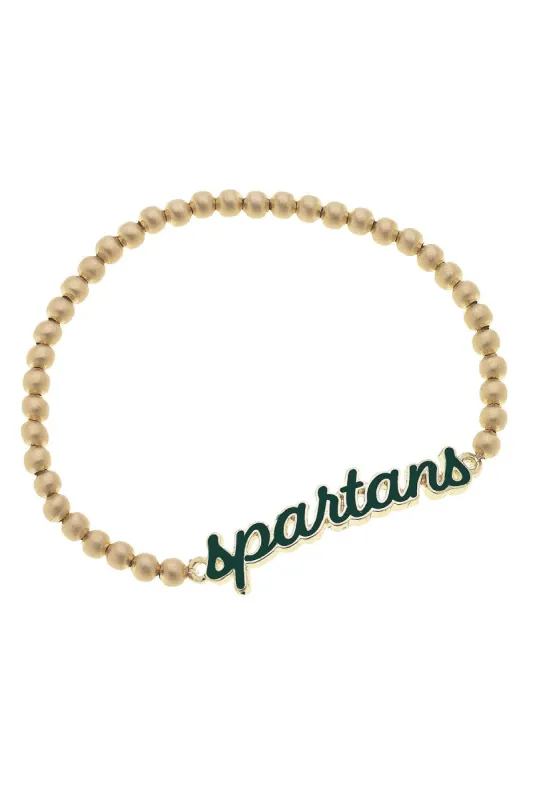 Michigan State Spartans Enamel Script Stretch Bracelet sold by Canvas Style