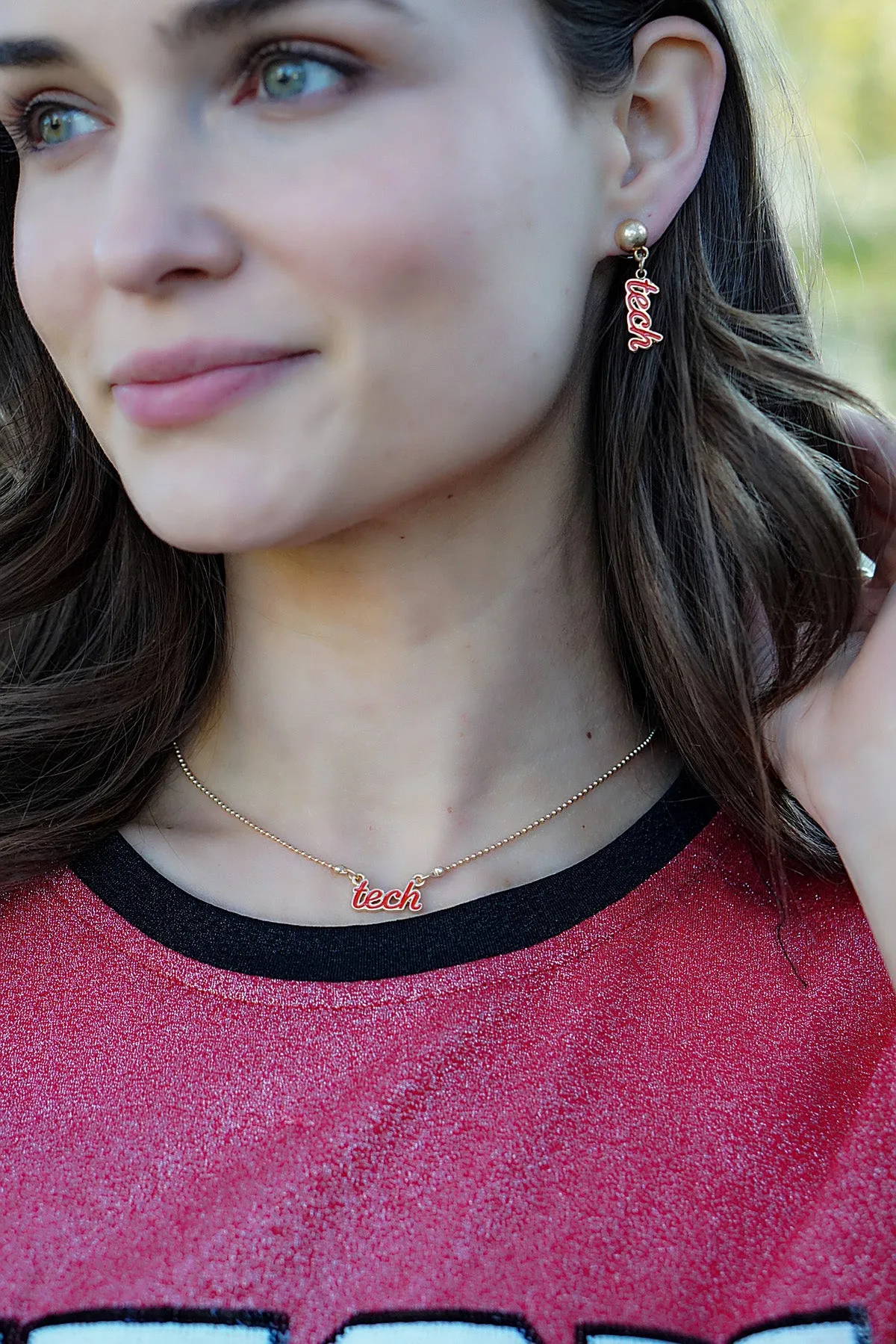Texas Tech Red Raiders Enamel Script Earrings sold by Canvas Style product image thumbnail 2