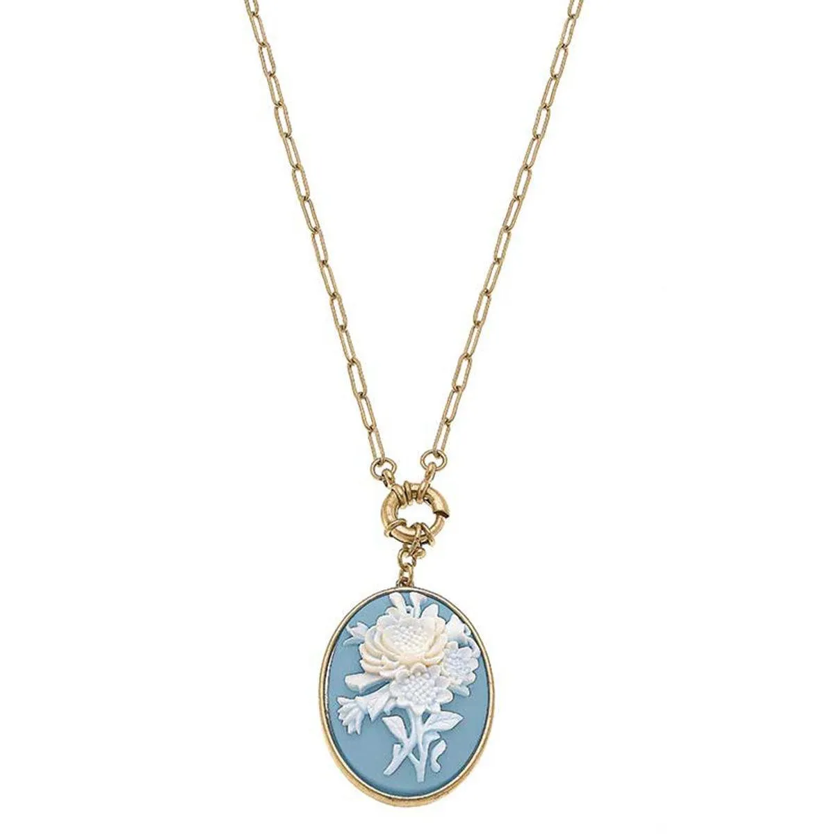 Emilie Resin Pendant Necklace in Wedgwood Blue - FINAL SALE sold by Canvas Style