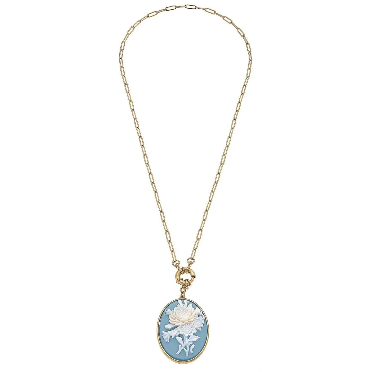 Emilie Resin Pendant Necklace in Wedgwood Blue - FINAL SALE sold by Canvas Style product image thumbnail 2