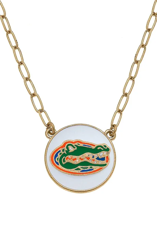 Florida Gators Enamel Disc Pendant Necklace - FINAL SALE sold by Canvas Style
