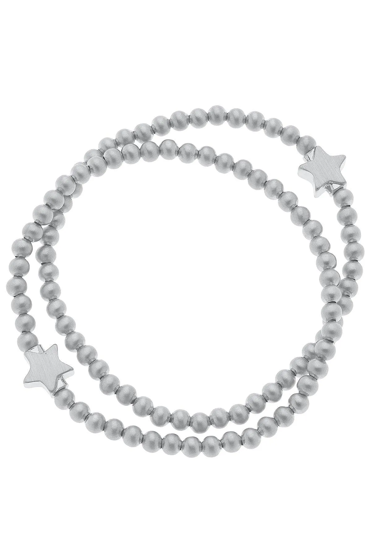 Isa Star Ball Bead Stretch Bracelets (Set of 2) sold by Canvas Style