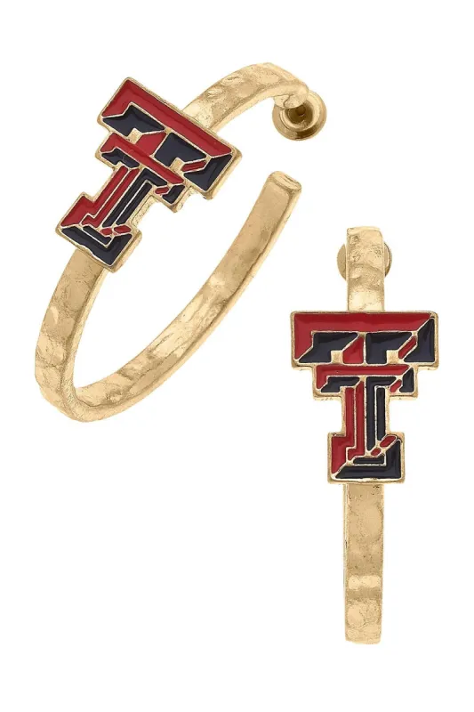Texas Tech Red Raiders Enamel Logo Hoop Earrings - FINAL SALE sold by Canvas Style
