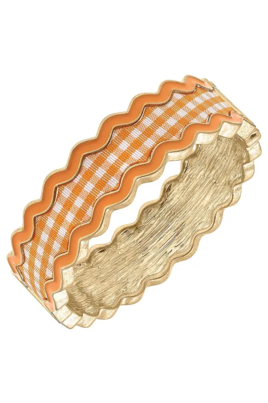 Annalise Gingham Statement Bangle in Orange sold by Canvas Style