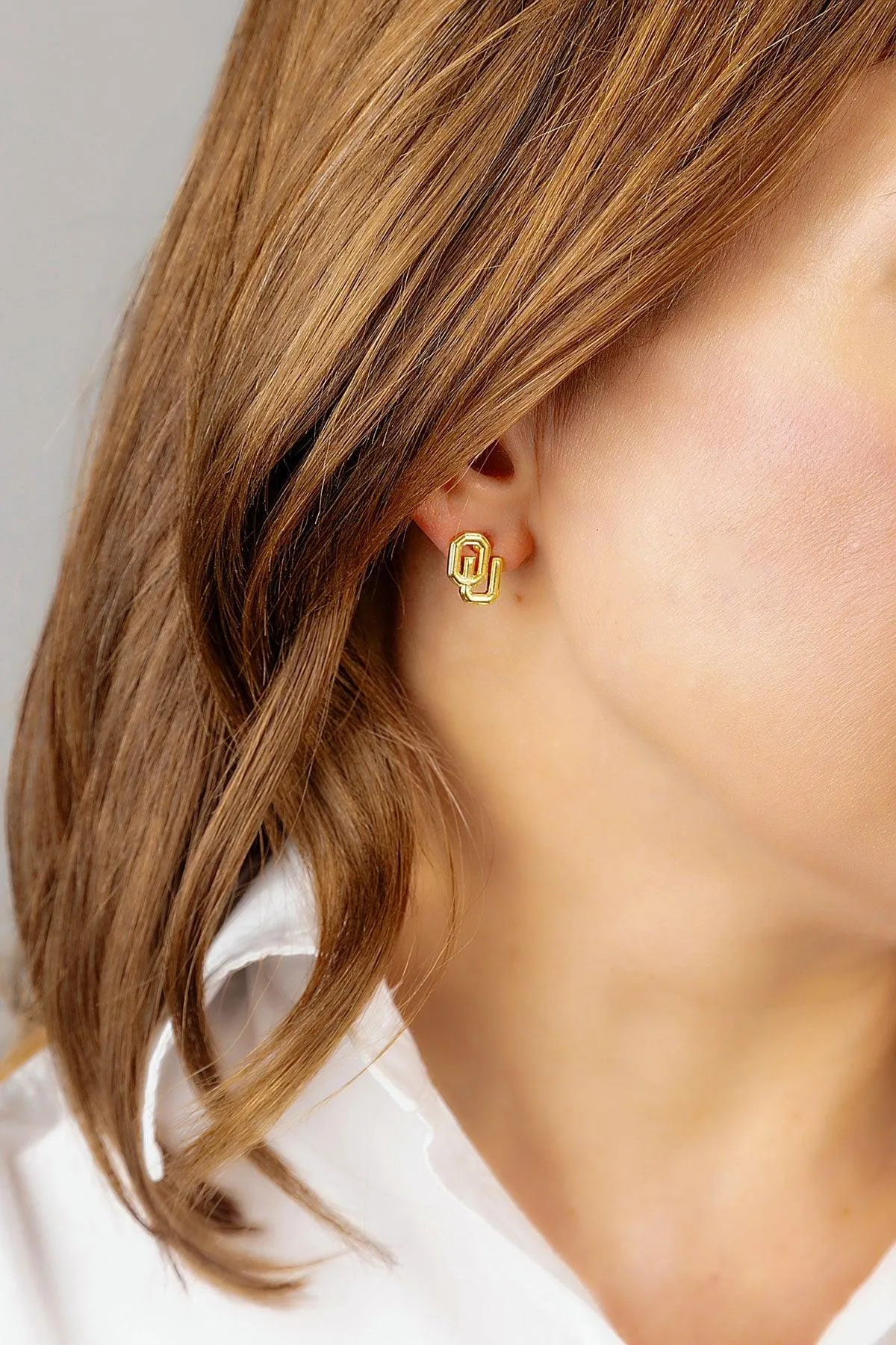 Oklahoma Sooners 24K Gold Plated Stud Earrings sold by Canvas Style product image thumbnail 3