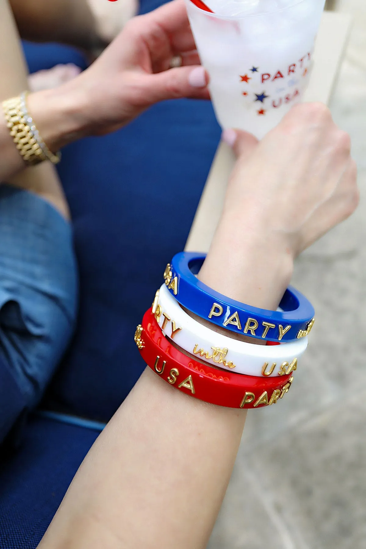 Party in the USA Resin Bangle in Blue - FINAL SALE sold by Canvas Style product image thumbnail 2