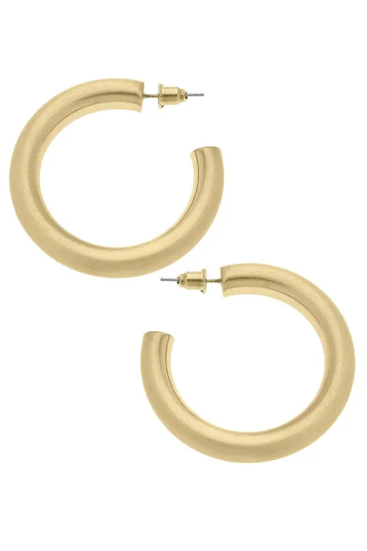Arabella Hoop Earrings in Satin Gold sold by Canvas Style