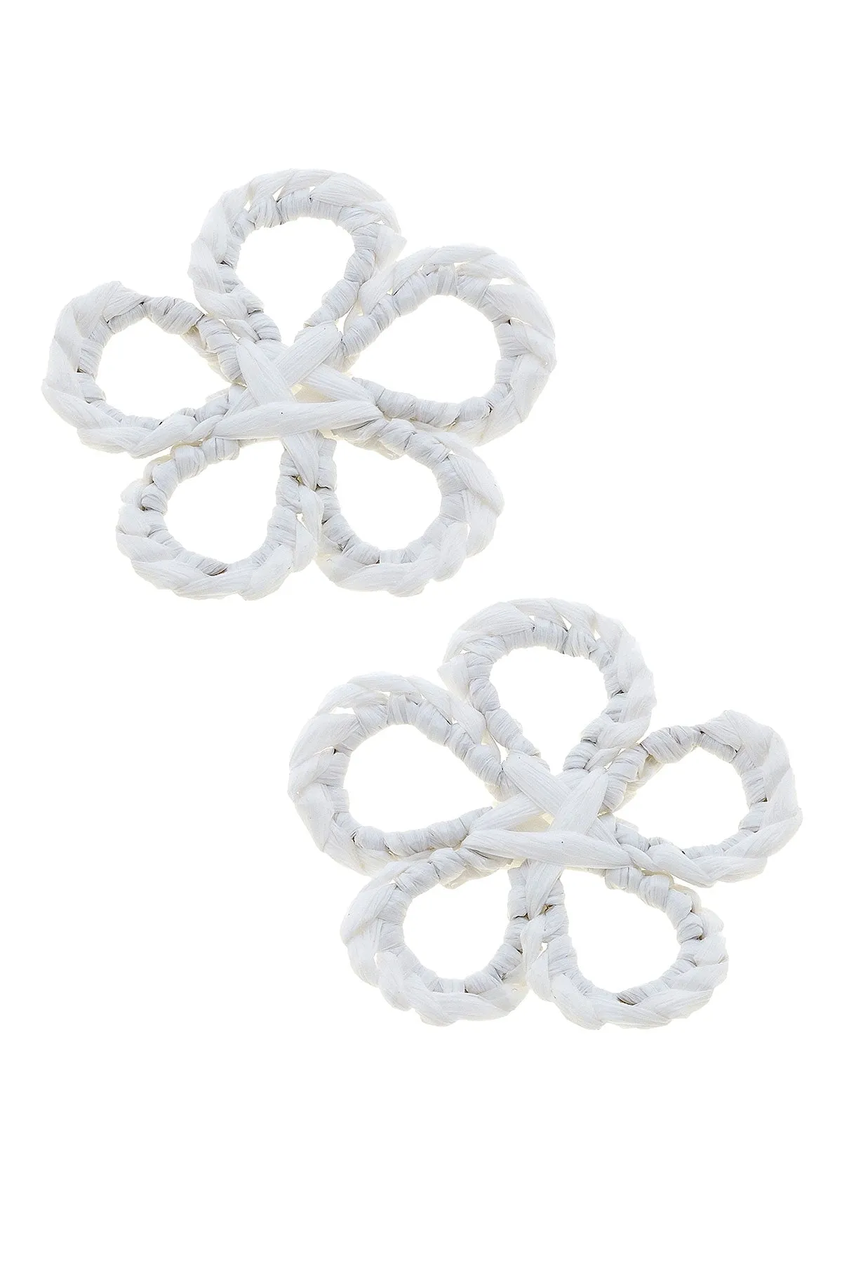 Tahiti Raffia Stud Earrings in White - FINAL SALE sold by Canvas Style