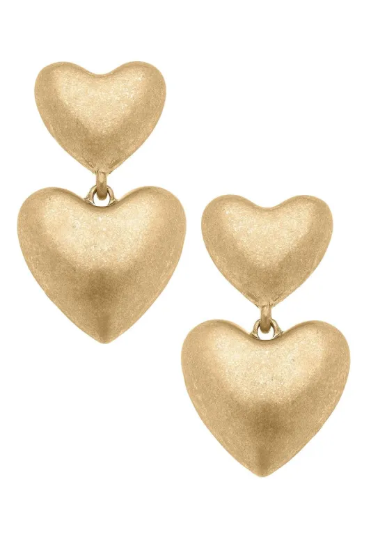 Margo Puffy Heart Statement Earrings sold by Canvas Style
