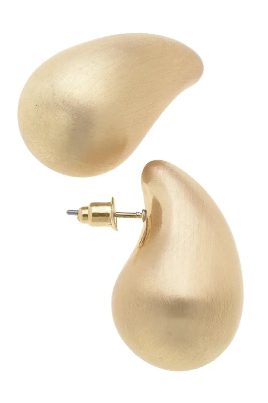 Icon Puffed Teardrop Stud Earrings sold by Canvas Style