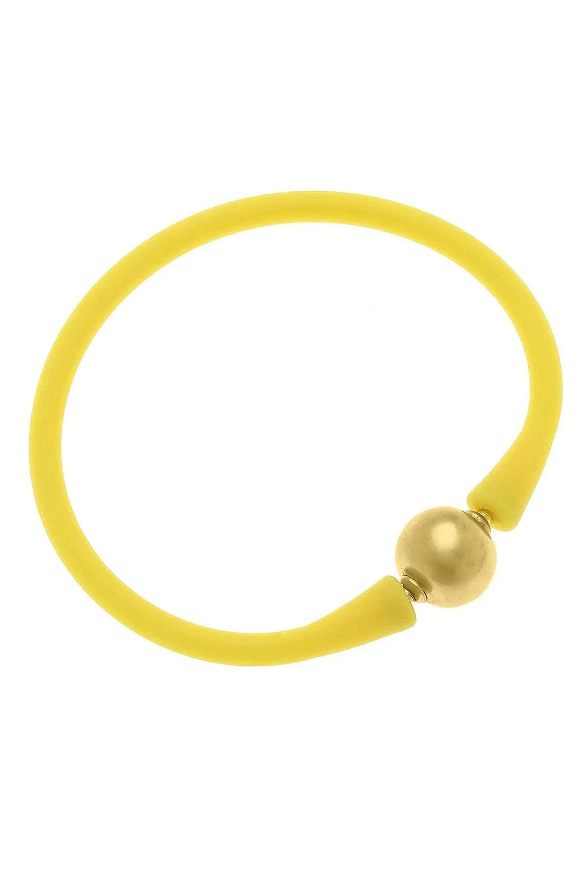 Bali 24K Gold Plated Ball Bead Silicone Bracelet in Yellow - FINAL SALE sold by Canvas Style