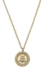 Lizette Bee Medallion Pendant Necklace in Worn Gold - FINAL SALE sold by Canvas Style
