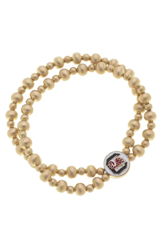 South Carolina Gamecocks 2-Row Ball Bead Stretch Bracelet sold by Canvas Style