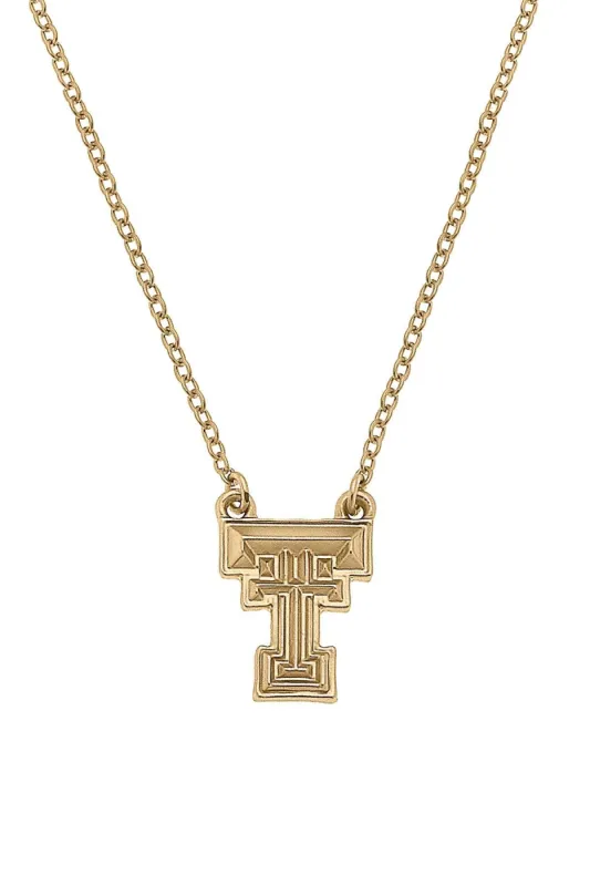 Texas Tech Red Raiders 24K Gold Plated Pendant Necklace sold by Canvas Style