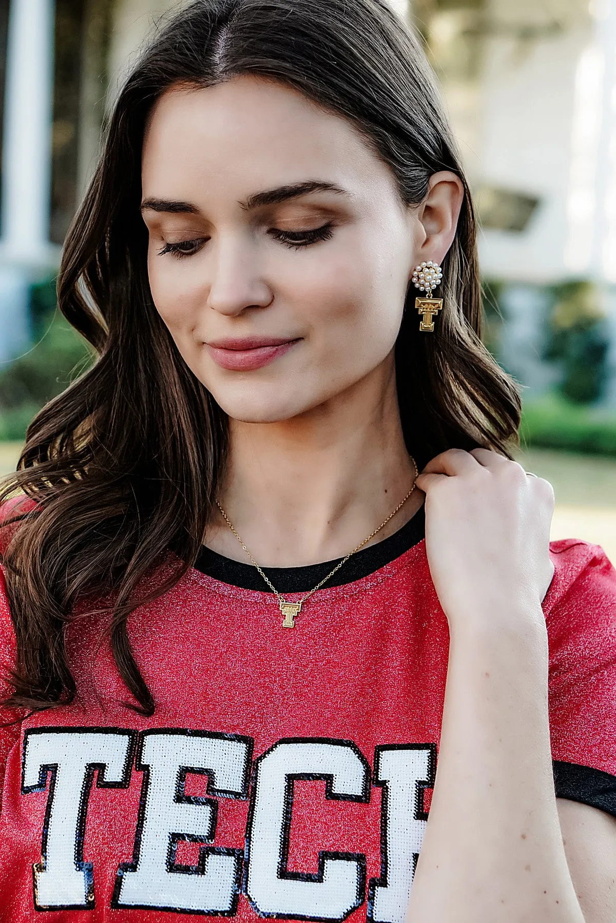 Texas Tech Red Raiders 24K Gold Plated Pendant Necklace sold by Canvas Style product image thumbnail 2