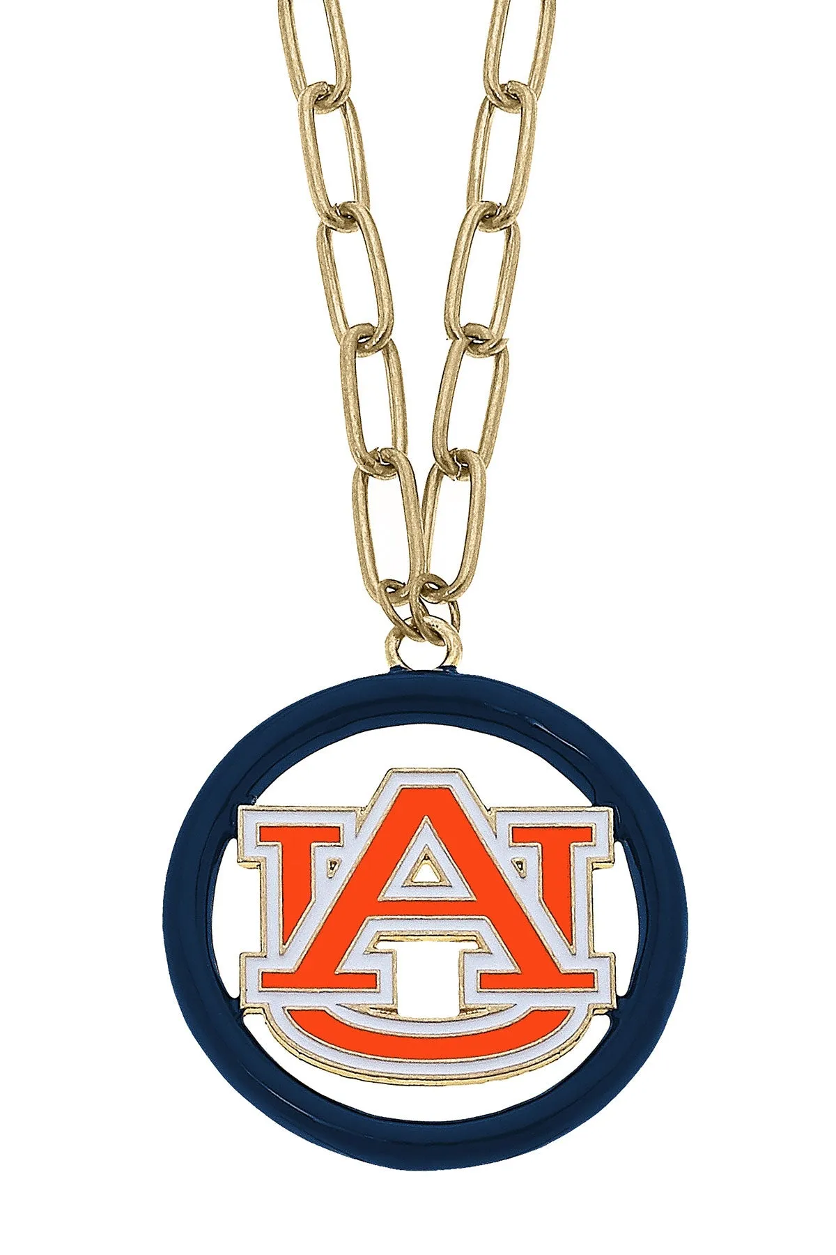 Auburn Tigers Logo Enamel Medallion 32" Necklace sold by Canvas Style