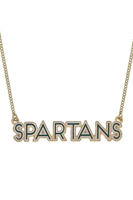 Michigan State Spartans Outline Enamel Necklace sold by Canvas Style