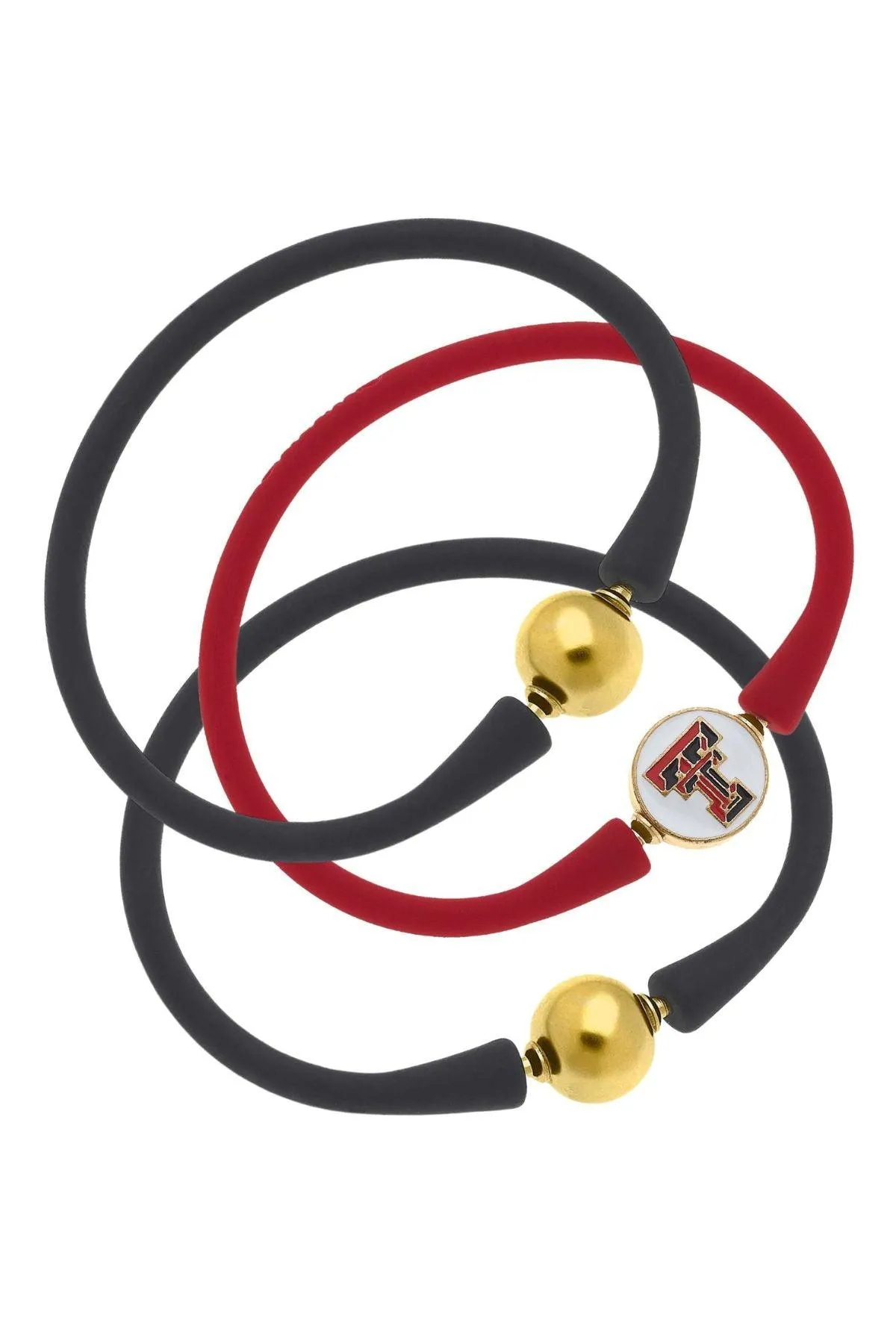 Texas Tech Red Raiders 24K Gold Plated Bali Bracelet Stack (Set of 3) sold by Canvas Style