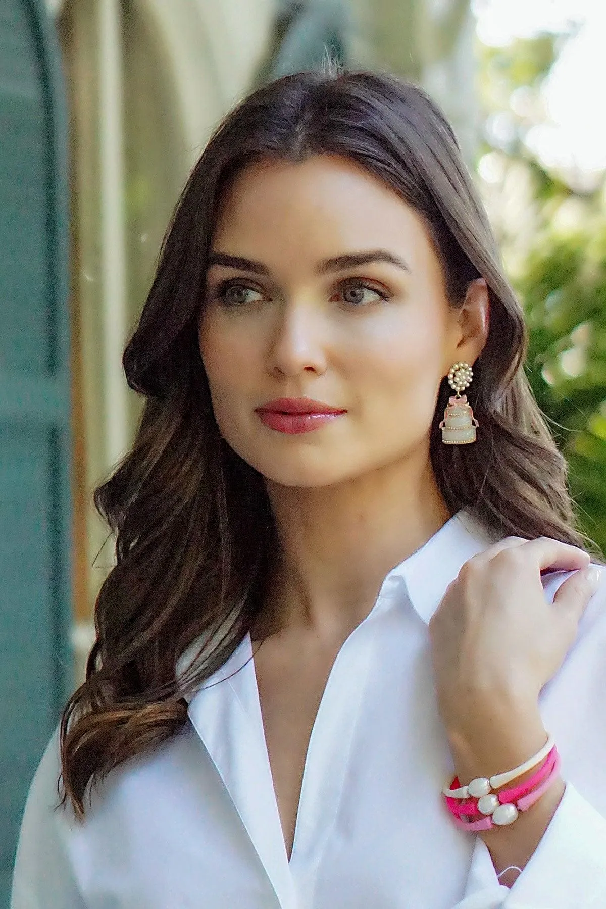 Brides & Bows Enamel Wedding Cake Earrings sold by Canvas Style product image thumbnail 2