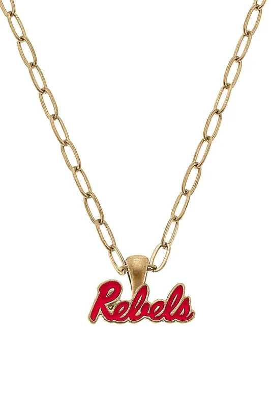 Ole Miss Rebels Enamel Pendant Necklace - FINAL SALE sold by Canvas Style