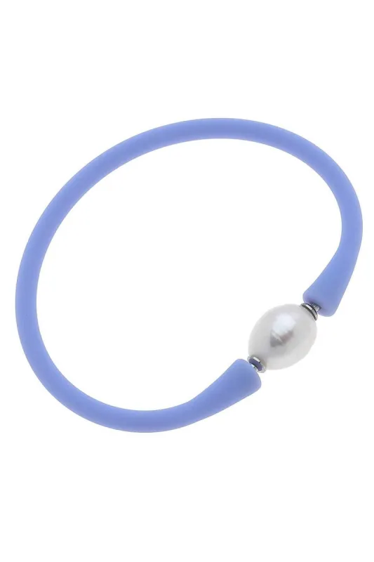 Bali Freshwater Pearl Silicone Bracelet in Lilac - FINAL SALE sold by Canvas Style