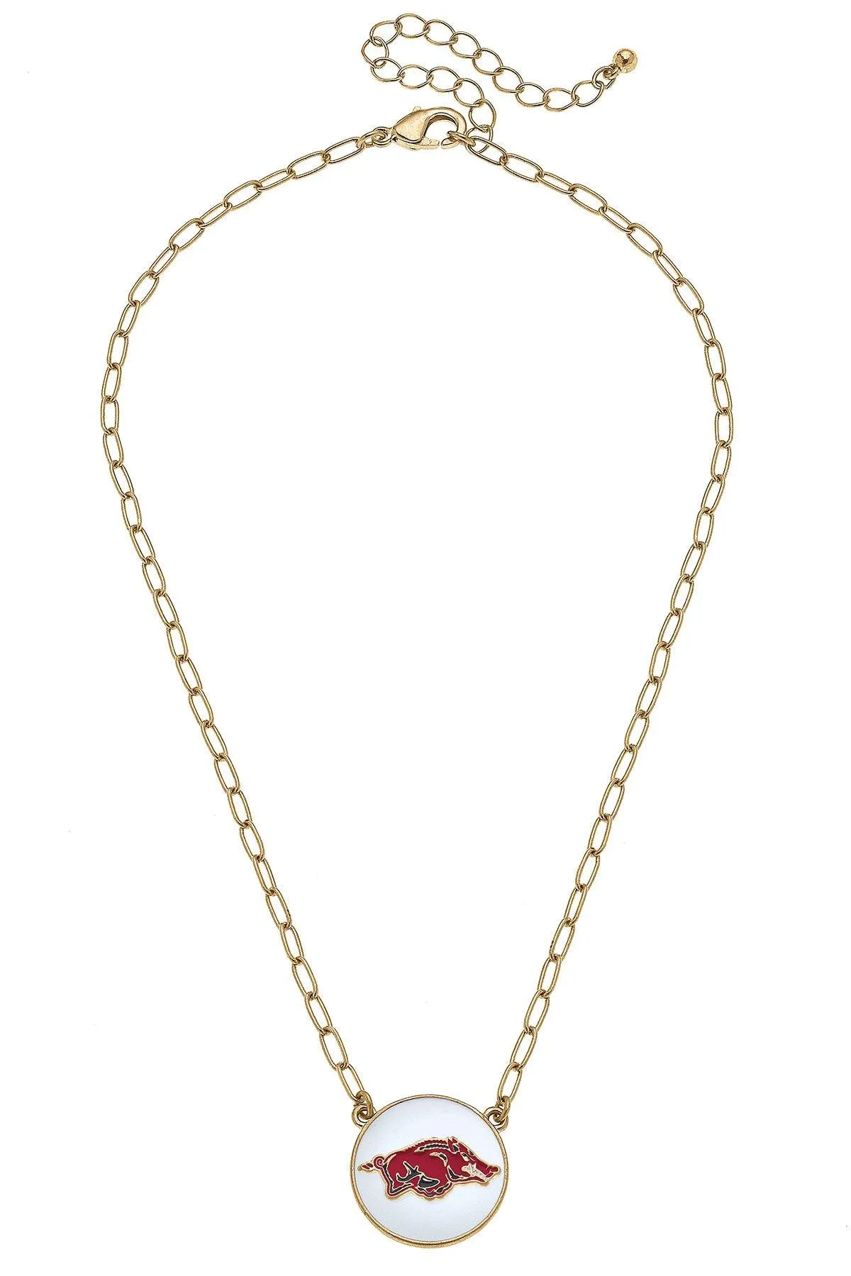 Arkansas Razorbacks Enamel Disc Pendant Necklace sold by Canvas Style product image thumbnail 3