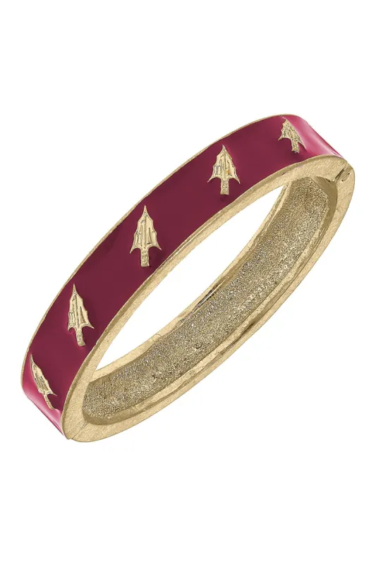 Florida State Seminoles Enamel Logo Hinge Bangle in Garnet - FINAL SALE sold by Canvas Style