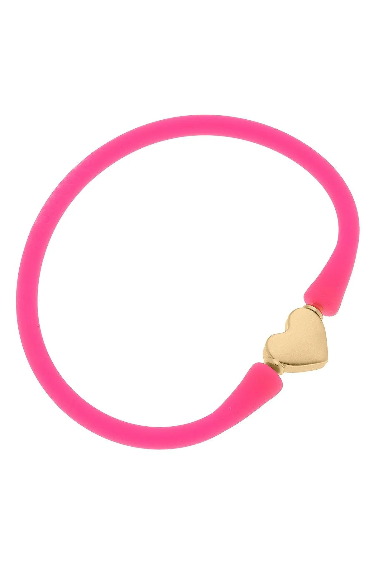 Bali Heart Bead Silicone Bracelet in Neon Pink - FINAL SALE sold by Canvas Style
