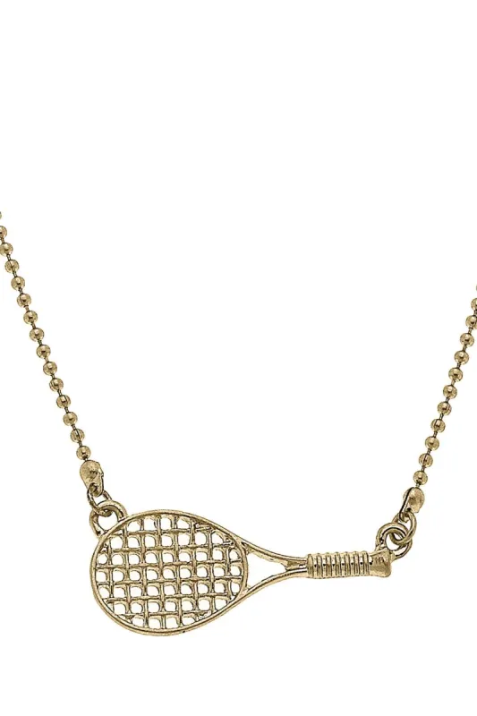 Game Point Tennis Racket Necklace sold by Canvas Style