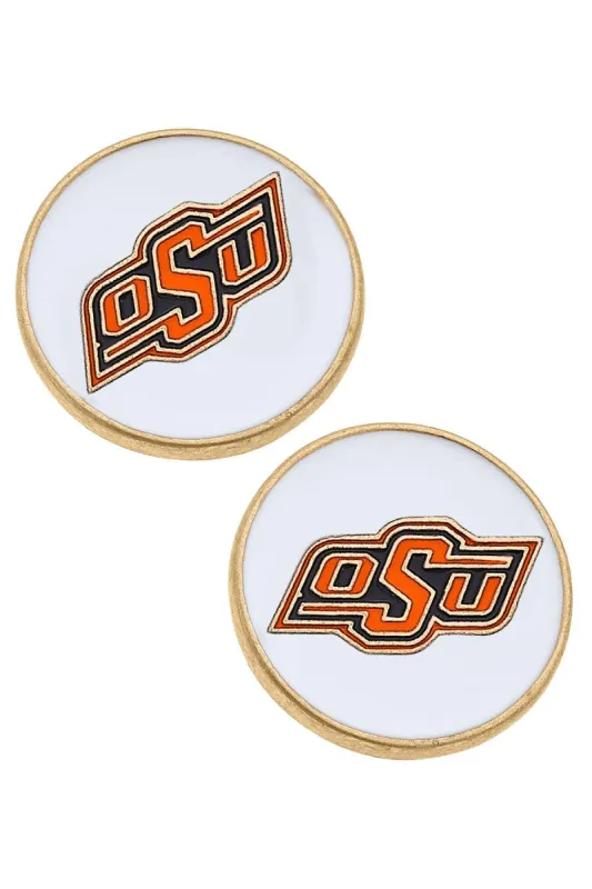Oklahoma State Cowboys Enamel Disc Stud Earrings - FINAL SALE sold by Canvas Style