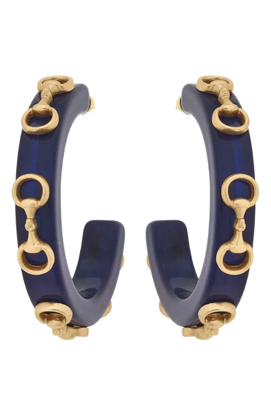 Sutton Horsebit Resin Hoop Earrings sold by Canvas Style