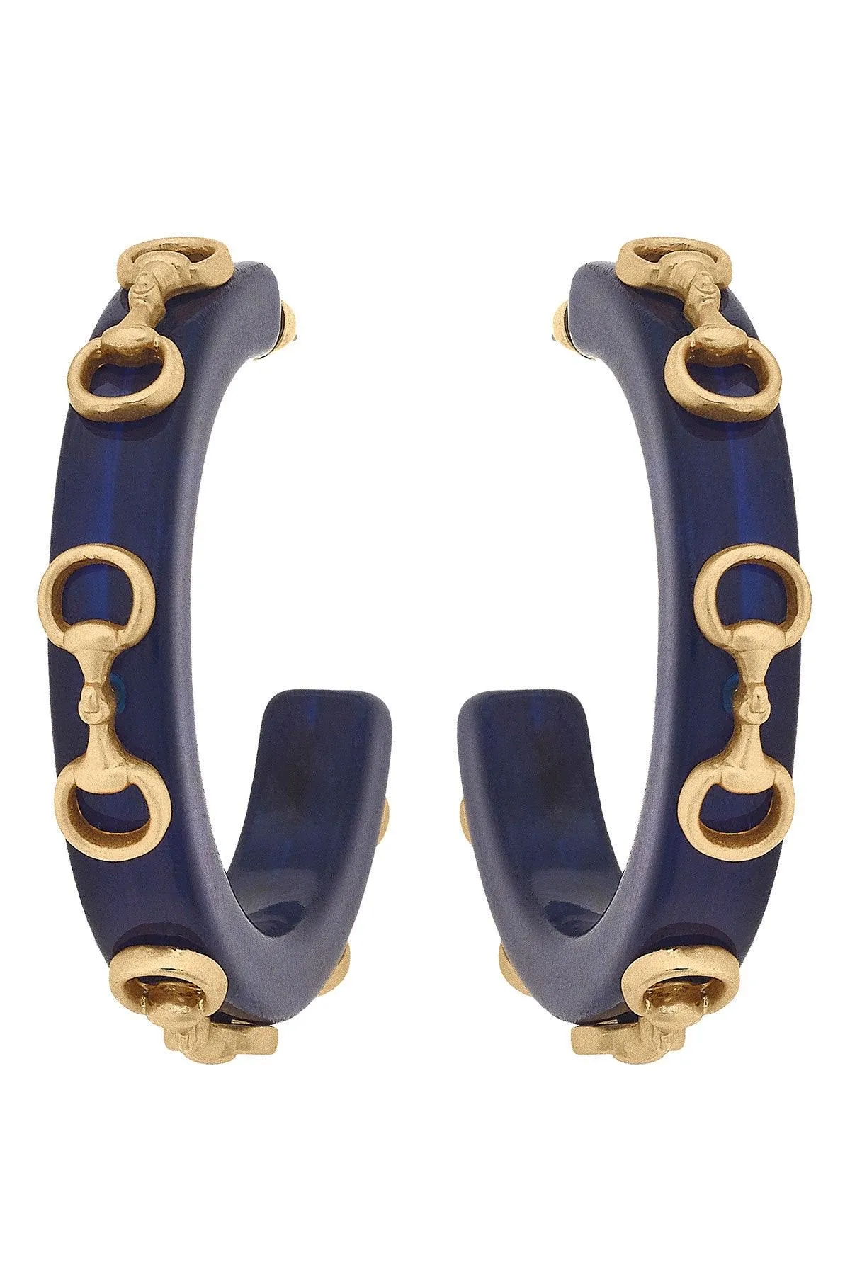 Sutton Horsebit Resin Hoop Earrings sold by Canvas Style