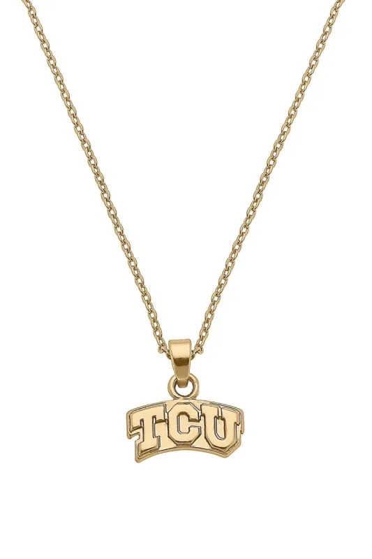 TCU Horned Frogs 24K Gold Plated Pendant Necklace sold by Canvas Style