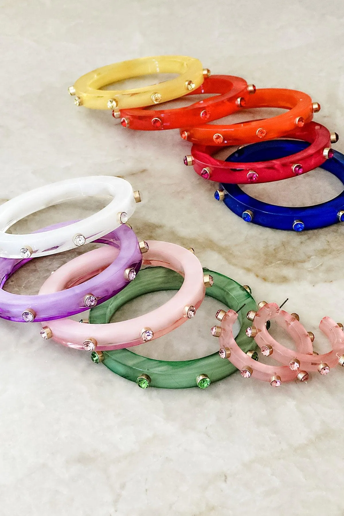 Renee Resin and Rhinestone Bangle in Orange sold by Canvas Style product image thumbnail 2