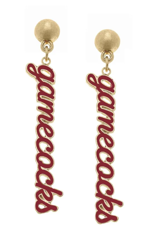 South Carolina Gamecocks Enamel Script Earrings sold by Canvas Style