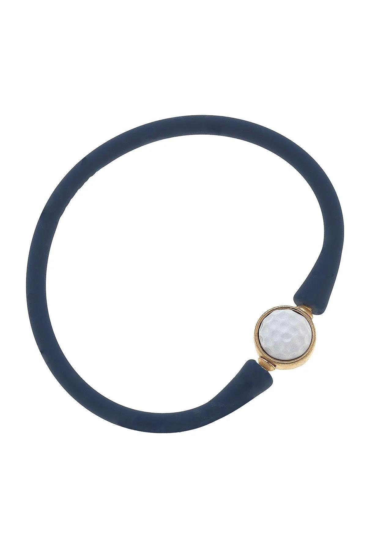 Enamel Golf Ball Silicone Bali Bracelet in Navy sold by Canvas Style