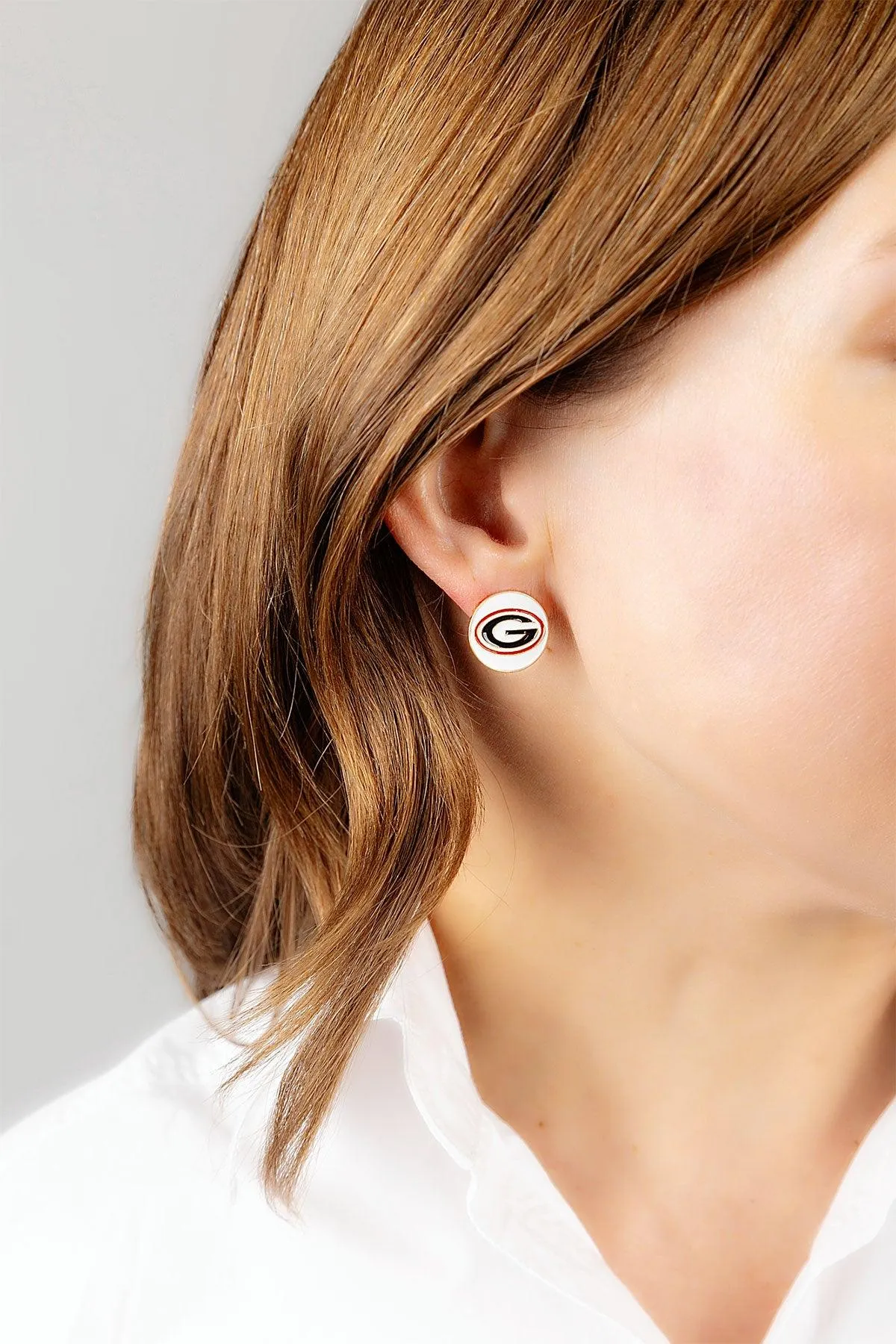 Georgia Bulldogs Enamel Disc Stud Earrings sold by Canvas Style product image thumbnail 3