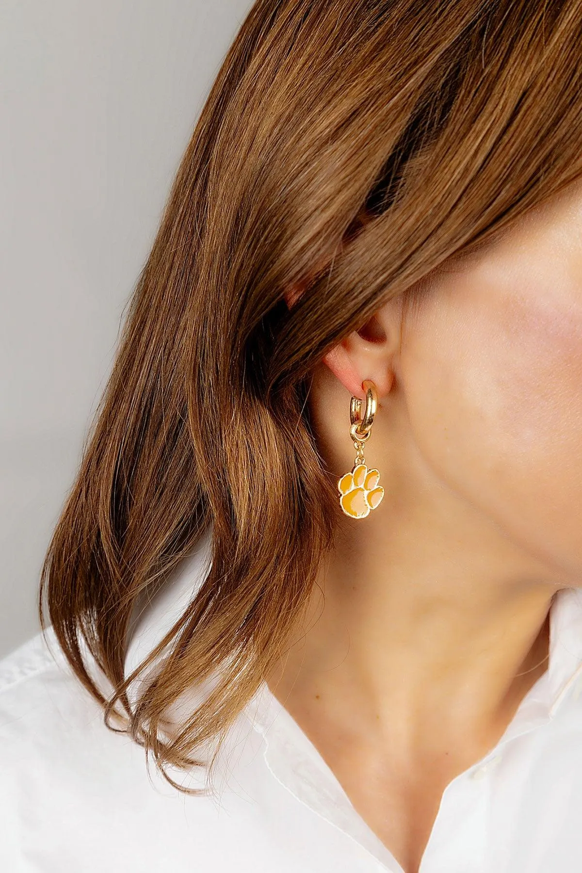 Clemson Tigers Enamel Drop Hoop Earrings sold by Canvas Style product image thumbnail 2