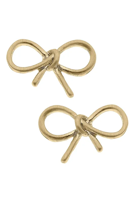 Willamina Tied Bow Stud Earrings sold by Canvas Style