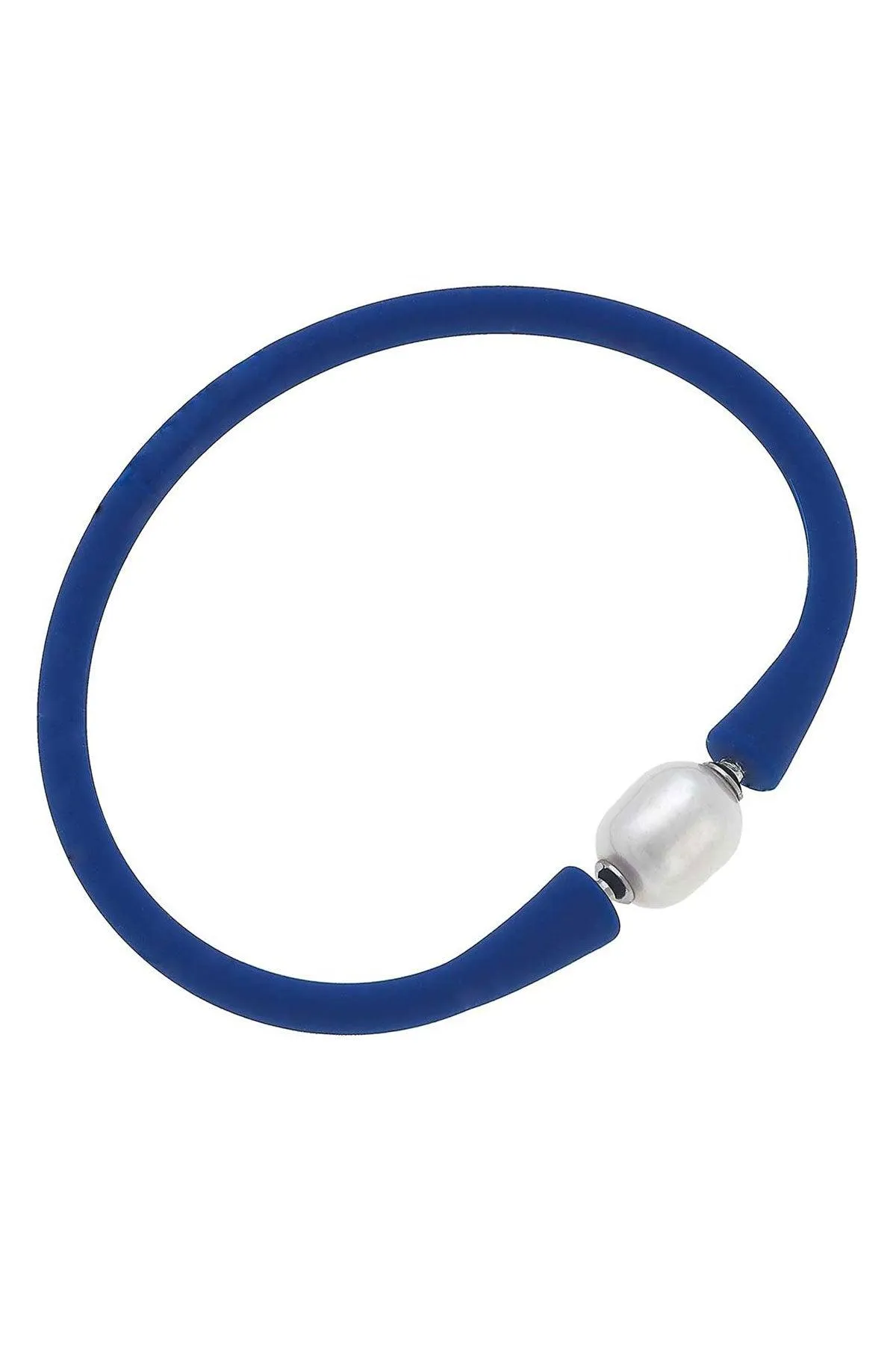 Bali Freshwater Pearl Silicone Bracelet in Royal Blue - FINAL SALE sold by Canvas Style