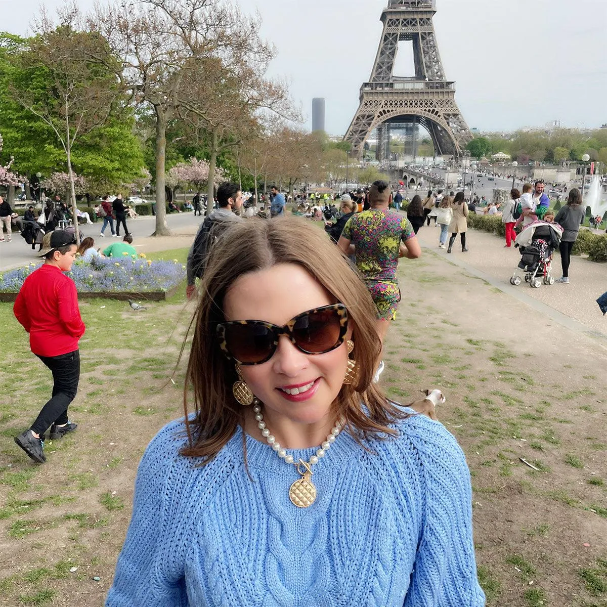 Christine Quilted Metal Round Drop Earrings in Worn Gold sold by Canvas Style product image thumbnail 2