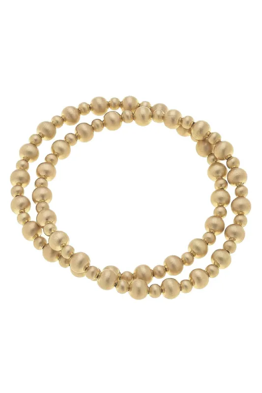 Kayla Ball Bead Stretch Bracelets (Set of 2) sold by Canvas Style