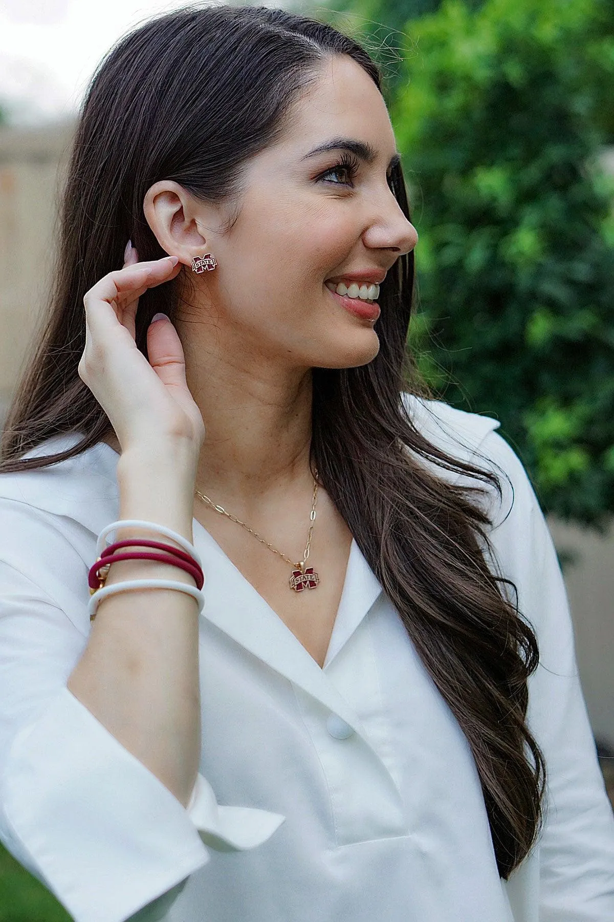 Mississippi State Bulldogs Enamel Stud Earrings - FINAL SALE sold by Canvas Style product image thumbnail 2