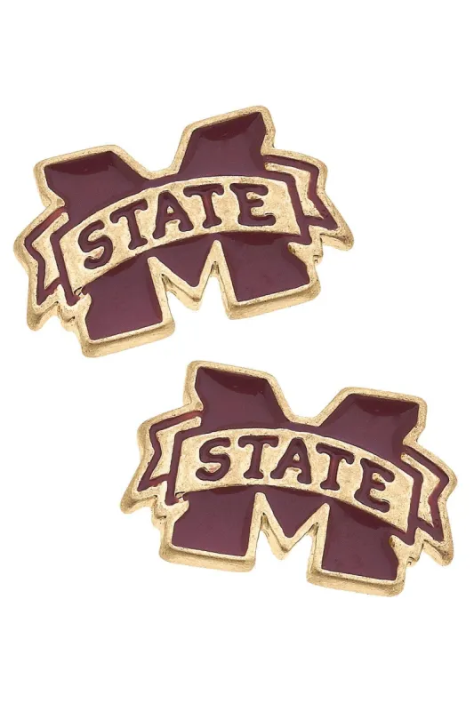 Mississippi State Bulldogs Enamel Stud Earrings - FINAL SALE sold by Canvas Style