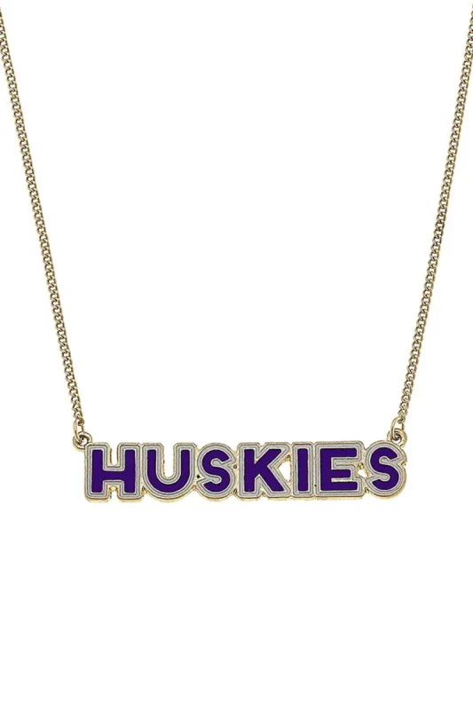 Washington Huskies Outline Enamel Necklace - FINAL SALE sold by Canvas Style