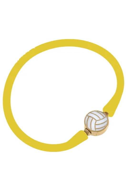 Enamel Volleyball Silicone Bali Bracelet in Yellow - FINAL SALE sold by Canvas Style