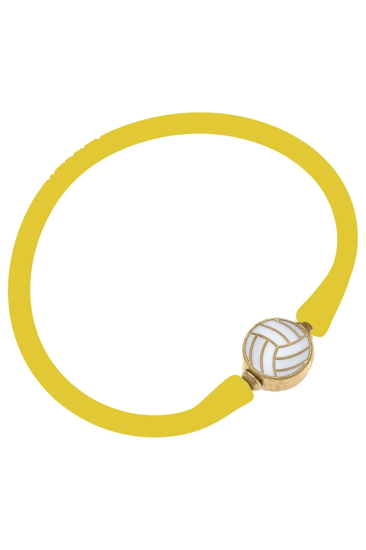 Enamel Volleyball Silicone Bali Bracelet in Yellow - FINAL SALE sold by Canvas Style