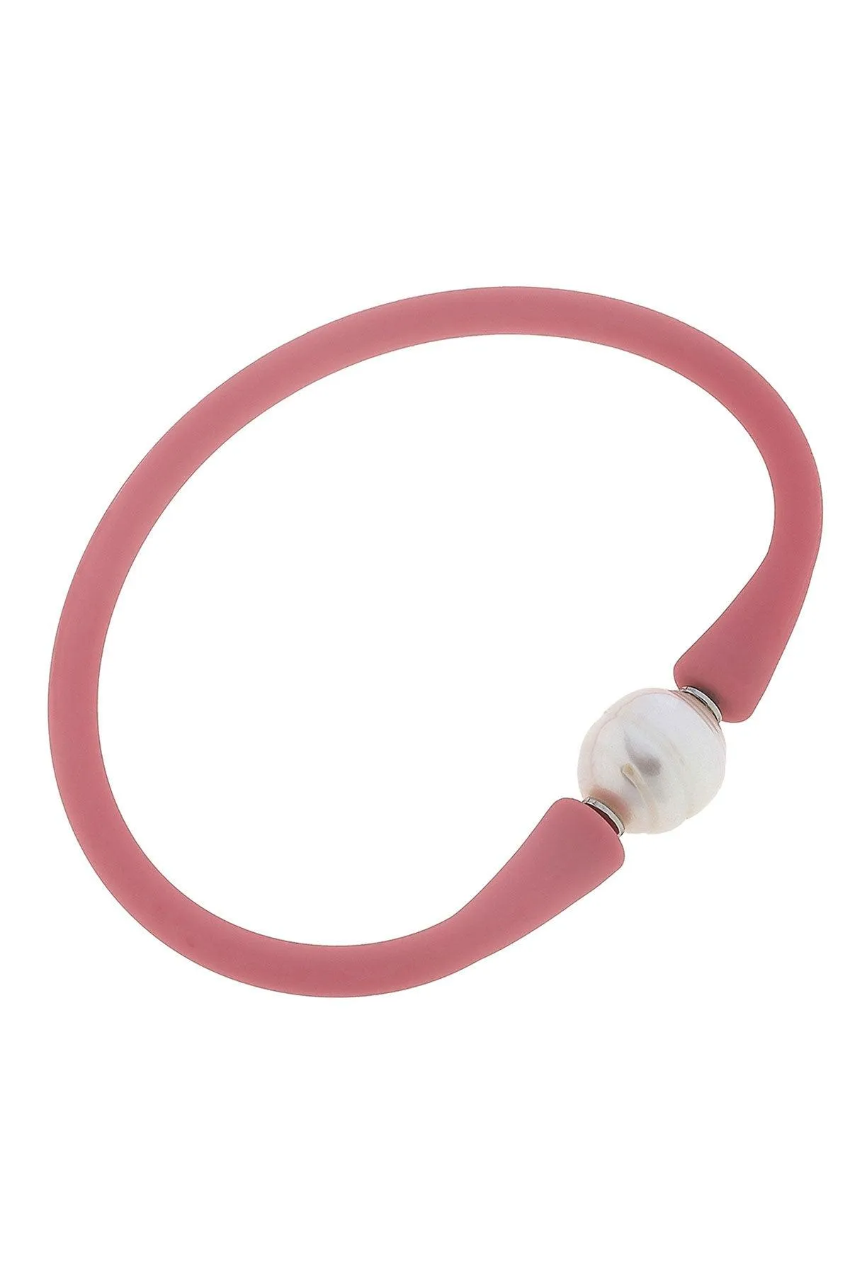 Bali Freshwater Pearl Silicone Bracelet in Pink - FINAL SALE sold by Canvas Style